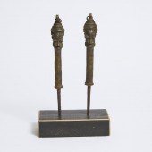 Pair of Yoruba Edan Ogboni Sta