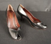 PAIR OF YSL PEEP-TOE PUMPS (SI