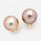 PAIR OF YVEL FRESHWATER BUTTON