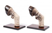 PAIR OF ZEBRA LEG BOOKENDSPAIR