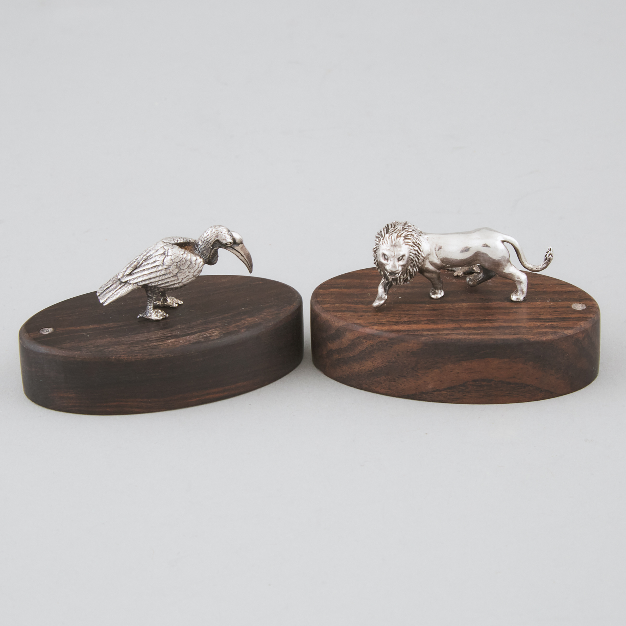 Pair of Zimbabwean Silver 'Lion' or