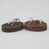 Pair of Zimbabwean Silver 'Lio