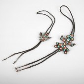 PAIR OF ZUNI KNIFEWING INLAY B