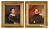 PAIR OIL ON CANVAS PORTRAITS O