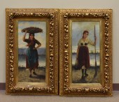 PAIR OIL PAINTING OF GIRLS, BY