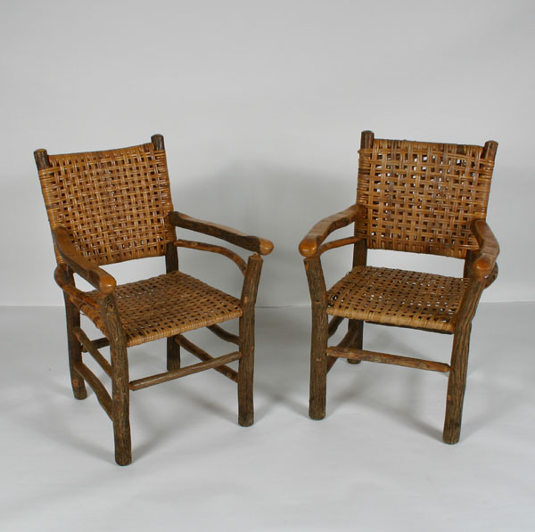 Pair Old Hickory open-weave