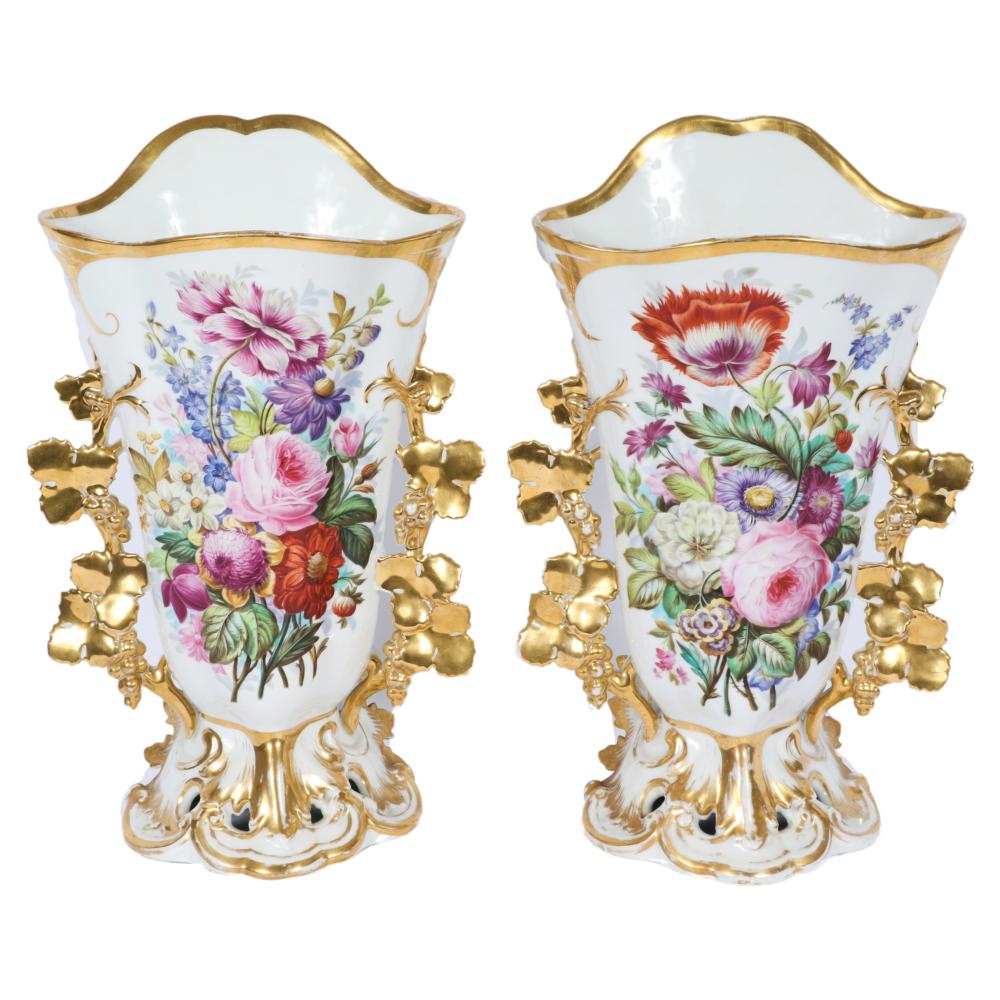 PAIR OLD PARIS GIANT VICTORIAN