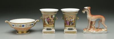 Pair Old Paris porcelain cachepots,