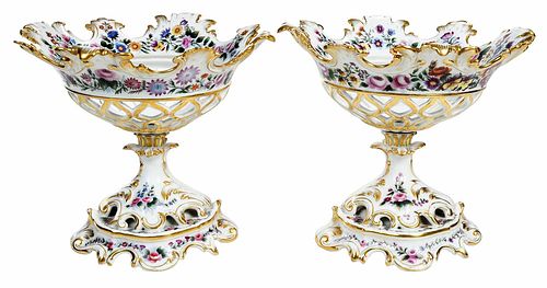 PAIR OLD PARIS PORCELAIN FRUIT