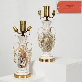 PAIR OLD PARIS PORCELAIN LAMPS