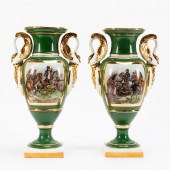 PAIR, OLD PARIS STYLE PORCELAI
