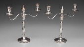 Pair Old Sheffield plate cande
