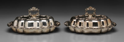 Pair Old Sheffield Plate Entrée