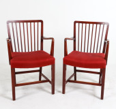 PAIR OLE WANSCHER MAHOGANY ARM