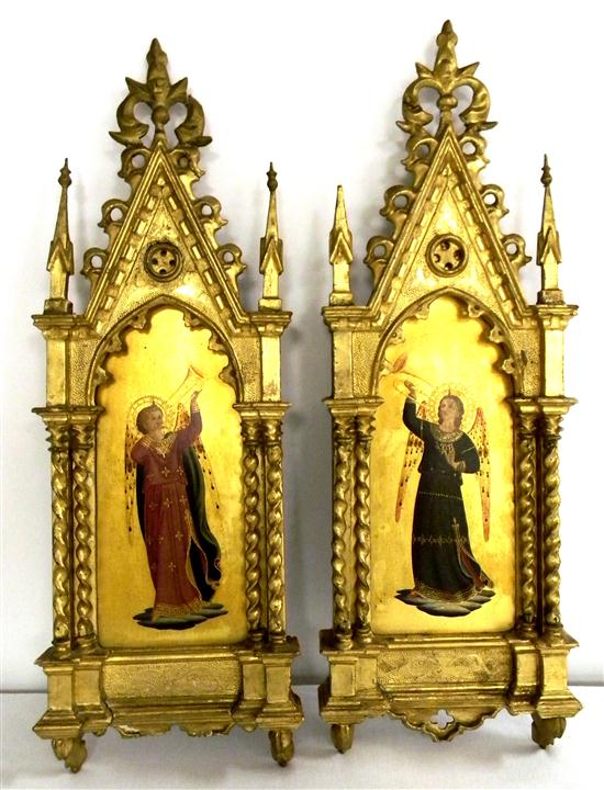 Pair or Florentine oil on wood