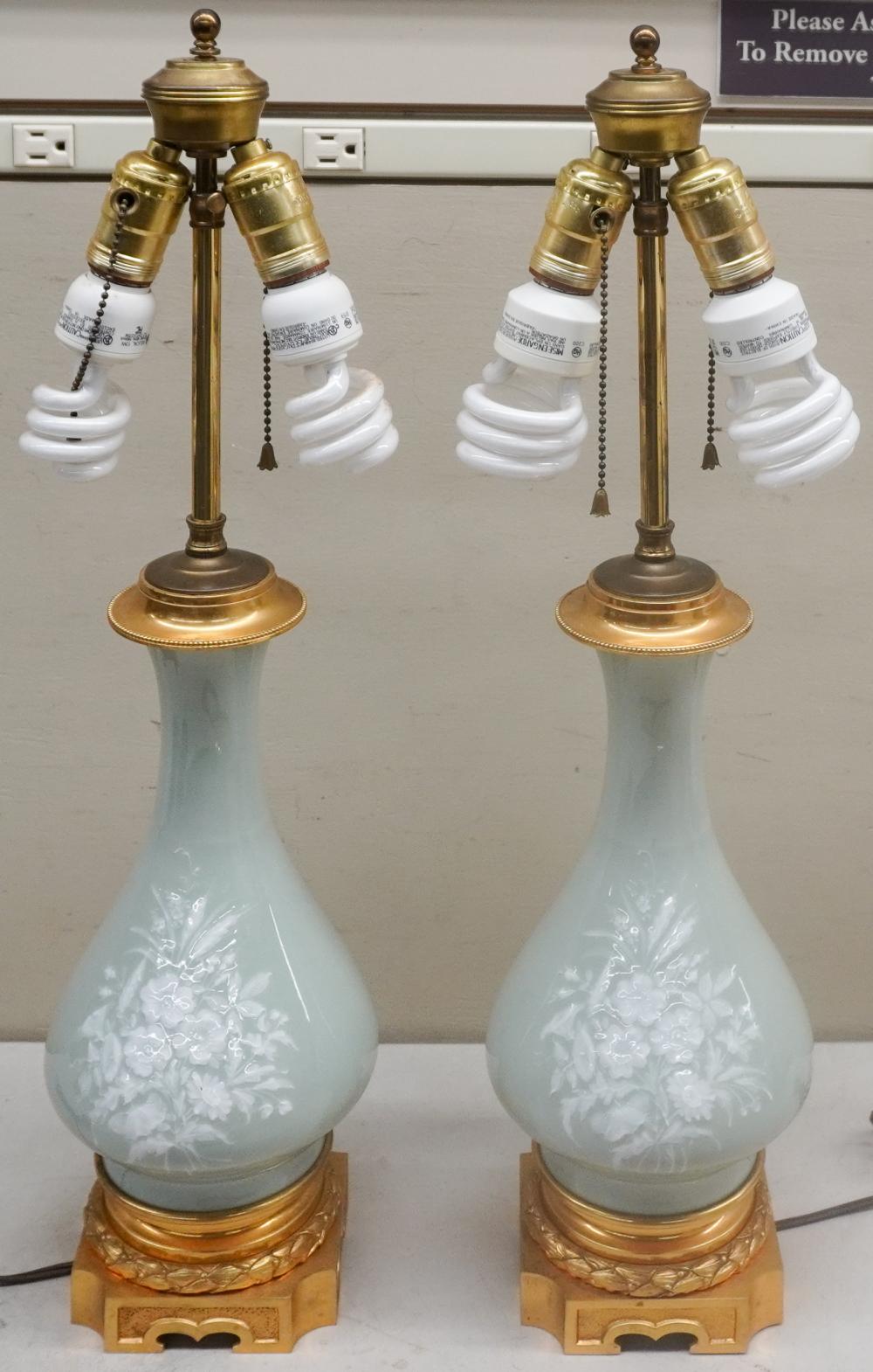 PAIR ORMOLU BRONZE MOUNTED