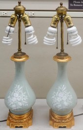PAIR ORMOLU BRONZE MOUNTED CEL