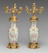 Pair ormolu-mounted candelabra