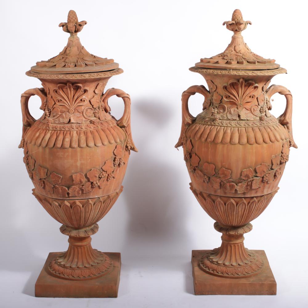 PAIR ORNATE NEOCLASSICAL MONUMENTAL
