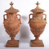 PAIR ORNATE NEOCLASSICAL MONUM