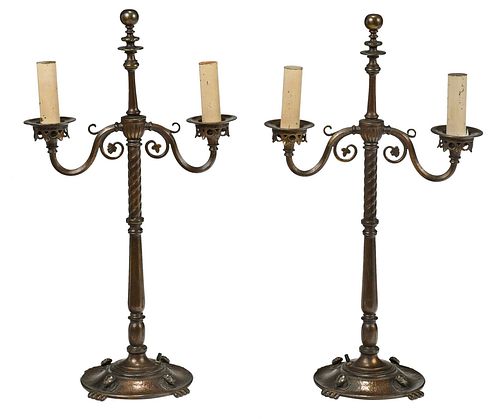 PAIR OSCAR BRUNO BACH PATINATED