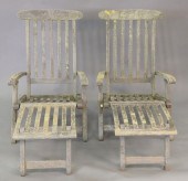 PAIR OUTDOOR DESIGN TEAK FOLDI
