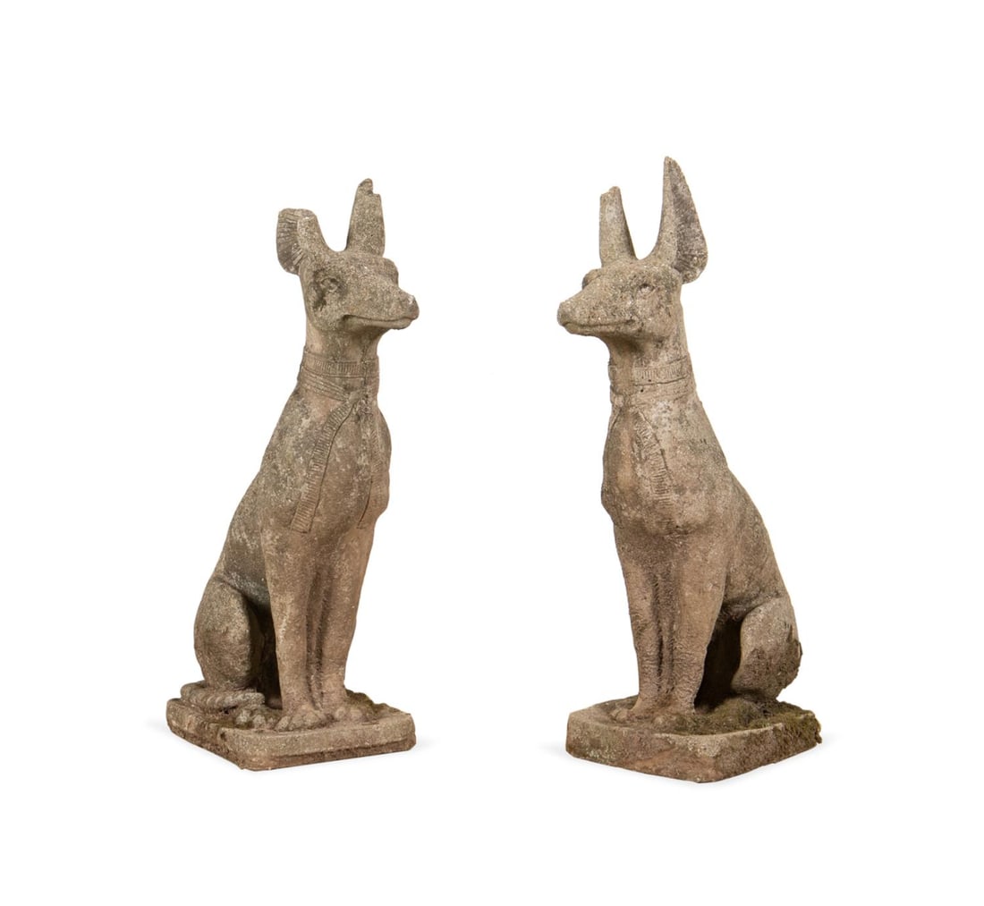 PAIR, OUTDOOR GARDEN CAST STONE