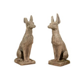 PAIR, OUTDOOR GARDEN CAST STON