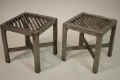 PAIR OUTDOOR TEAK OCCASIONAL T