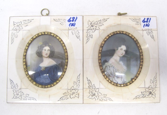 PAIR OVAL PORTRAIT MINIATURES