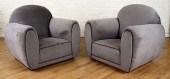 PAIR OVERSIZED ART DECO CLUB C