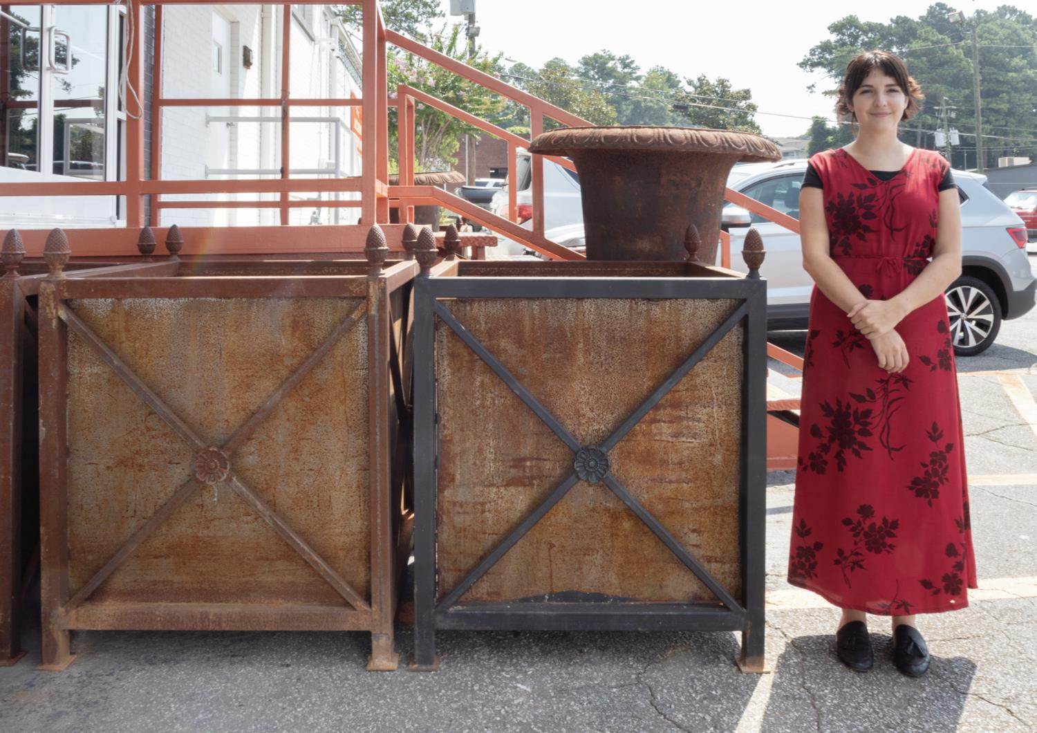 PAIR OVERSIZED CLASSICAL STYLE IRON