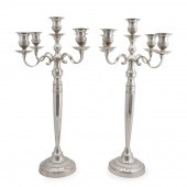 PAIR, OVERSIZED FIVE-LIGHT SIL