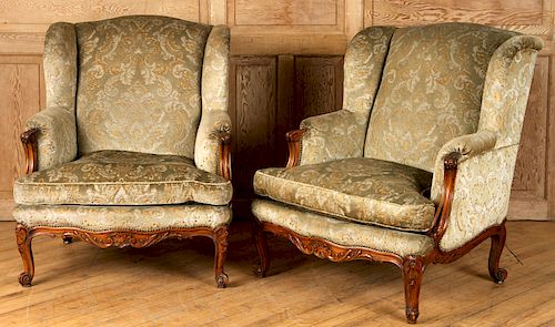 PAIR OVERSIZED LOUIS XV CARVED