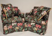 PAIR OVERSTUFFED UPHOLSTERED E