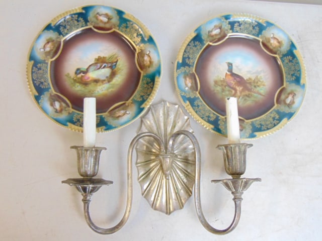PAIR PAINT DECORATED ROYAL VIENNA