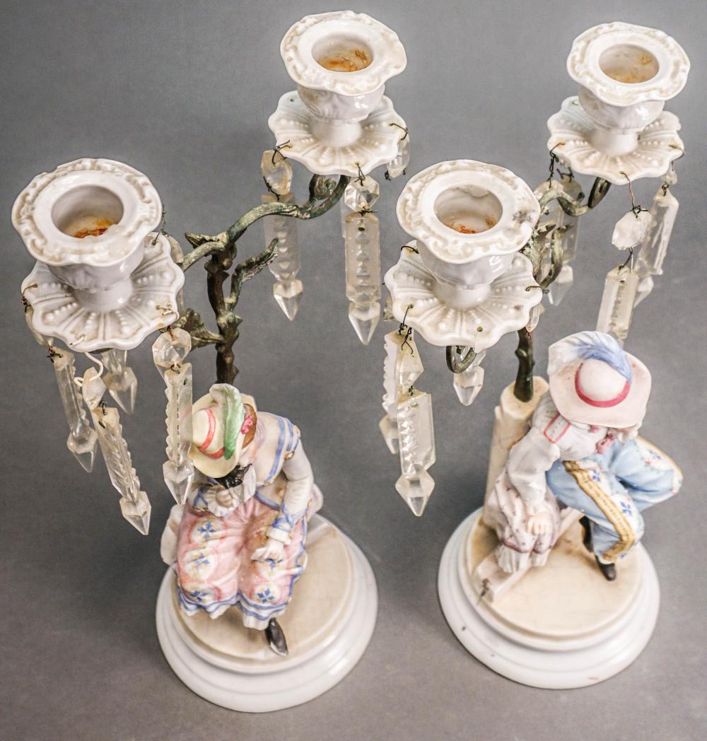 PAIR PAINTED BISQUE PORCELAIN