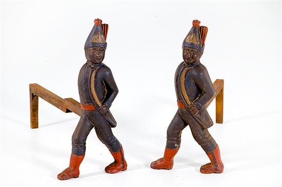 Pair painted cast-iron Hessian