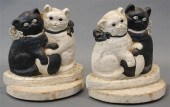 PAIR PAINTED CAST IRON KITTEN