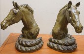 PAIR PAINTED METAL HORSEHEAD-F