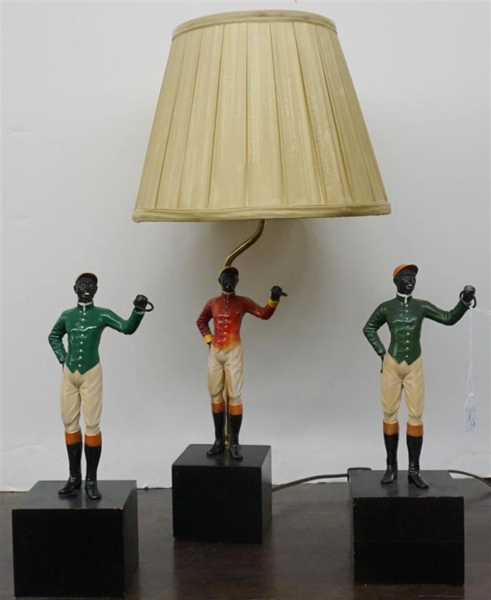PAIR PAINTED METAL MINIATURE JOCKEY