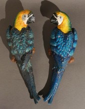 PAIR PAINTED METAL WALL MOUNTE