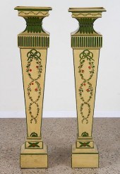PAIR PAINTED PEDESTALS NEOCLAS