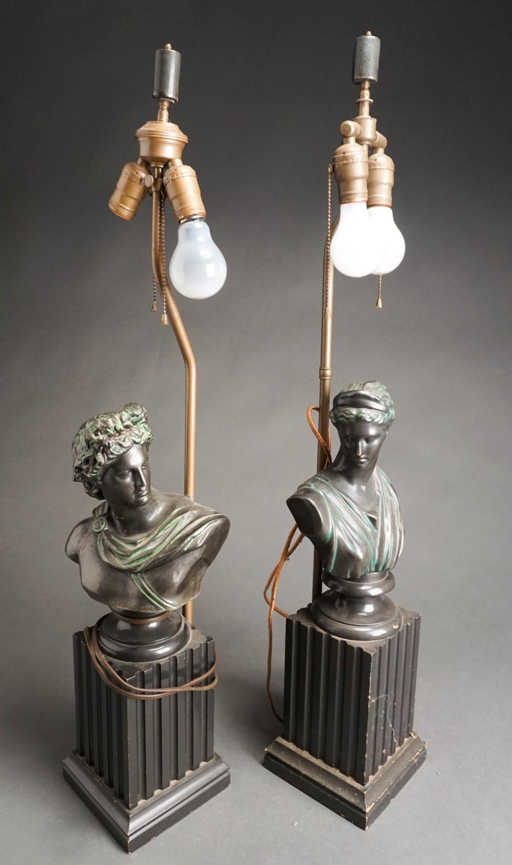 PAIR PAINTED PLASTER CLASSICAL