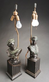 PAIR PAINTED PLASTER CLASSICAL