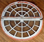 PAIR PAINTED WOOD TRANSOM WIND