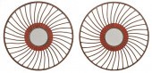 PAIR PAINTED WROUGHT IRON AND