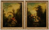 Pair paintings after Fragonard