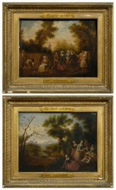 Pair paintings after Lancret: