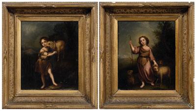 Pair paintings after Murillo: